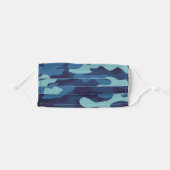 Blue Camouflage Adult Cloth Face Mask (Front, Folded)