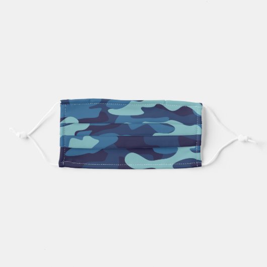 Blue Camouflage Adult Cloth Face Mask (Front, Folded)
