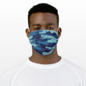 Blue Camouflage Adult Cloth Face Mask (Worn)