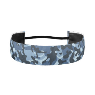 Blue Camouflage Athletic Headband