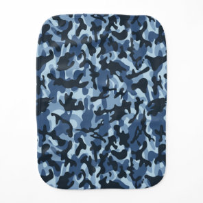 Blue Camouflage Baby Burp Cloth