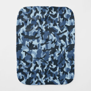 Blue Camouflage Baby Burp Cloth