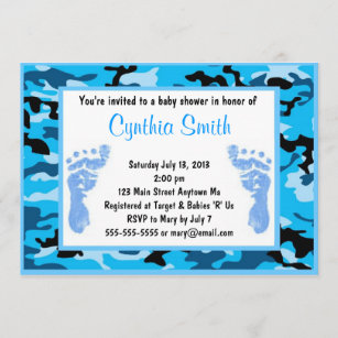 Blue camo best sale baby shower decorations