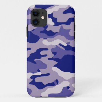 Blue Camouflage Camo Texture Iphone 11 Case by ipadiphonecases at Zazzle