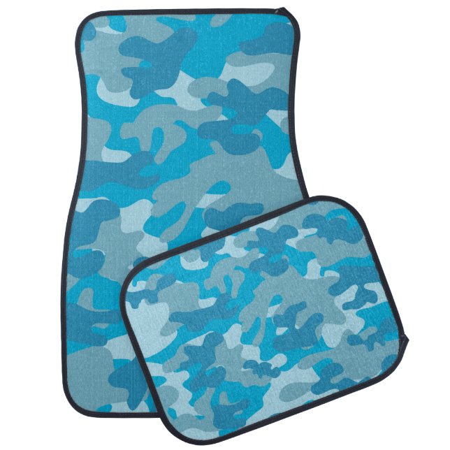 Blue Camouflage Car Mats (Set)