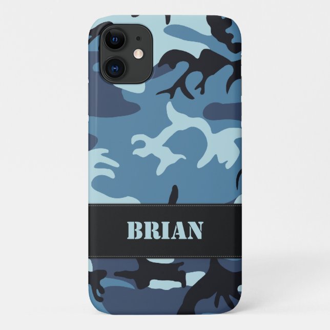 Blue Camouflage Case-Mate iPhone Case (Back)