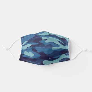 Blue Camouflage Cloth Face Mask