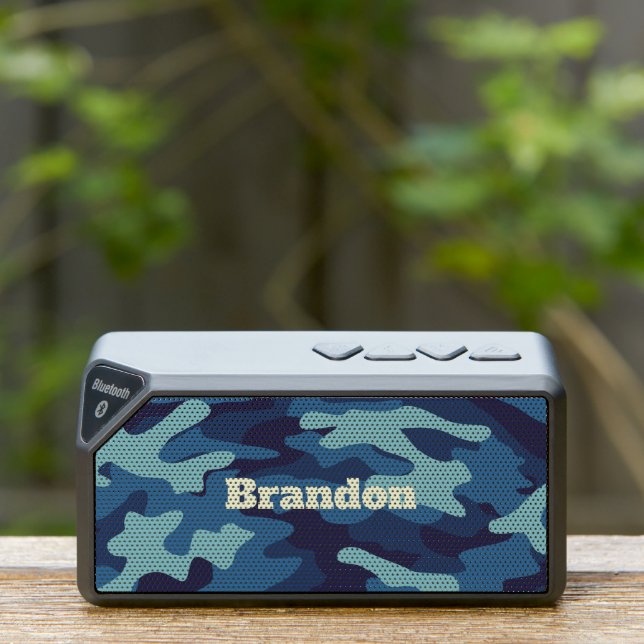Blue Camouflage Cool Personalized Bluetooth Speaker (Insitu(Outdoor))