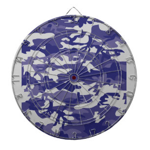 Blue Camouflage Dartboard With Darts