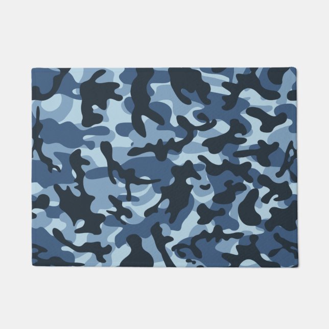 Blue Camouflage   Doormat (Front)