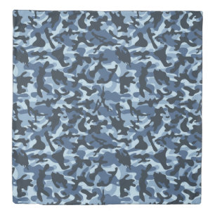 Blue Camouflage  Duvet Cover