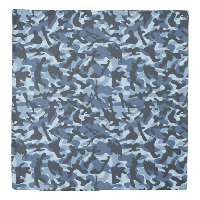 Blue Camouflage  Duvet Cover (Front)