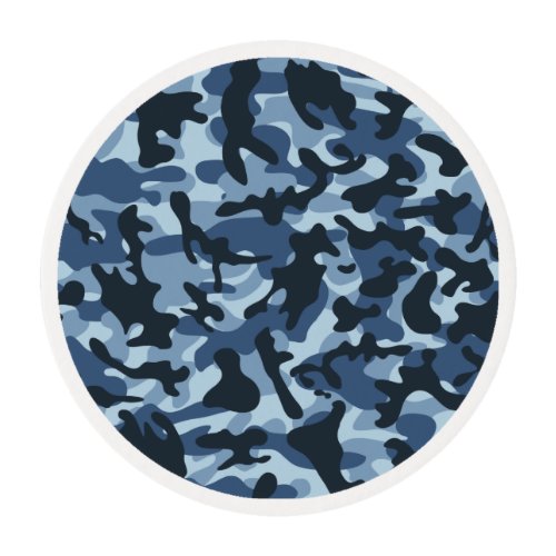 Blue Camouflage   Edible Frosting Rounds