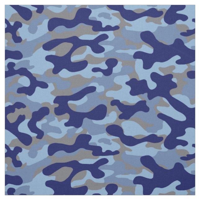 Blue Camouflage  Fabric (Swatch)