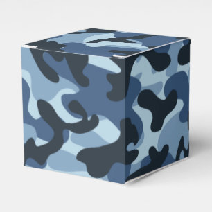 Blue Camouflage Favor Boxes