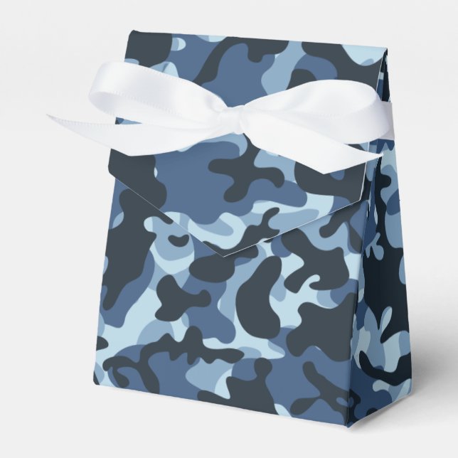 Blue Camouflage   Favor Boxes (Front Side)