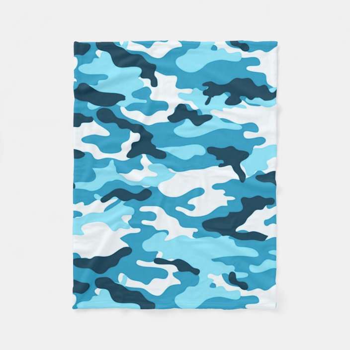 Blue Camouflage Fleece Blanket