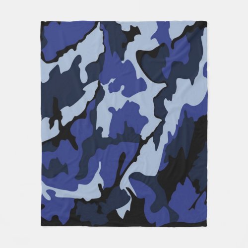 Blue camouflage fleece blanket