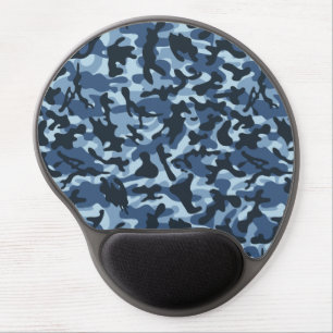 Blue Camouflage Gel Mouse Pad