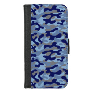 Blue Camouflage  iPhone 8/7 Wallet Case