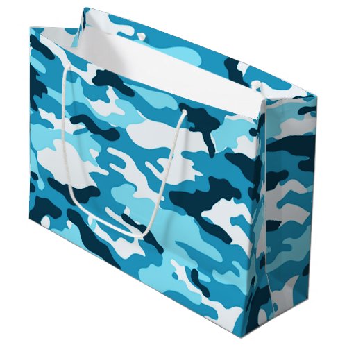 Blue camouflage Large Gift Bag