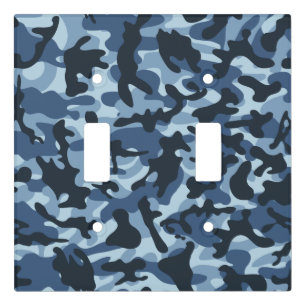 Blue Camouflage Light Switch Cover