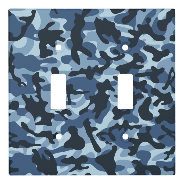 Blue Camouflage  Light Switch Cover (Front)