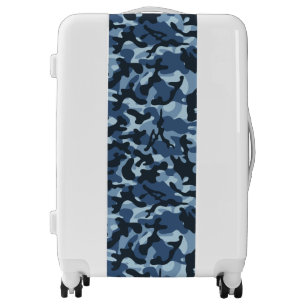 Blue Camouflage Luggage