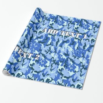 Blue Camouflage Military Background Wrapping Paper by Camouflage4you at Zazzle