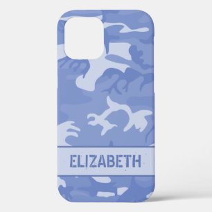 Blue Camouflage Monogram iPhone 12 Case