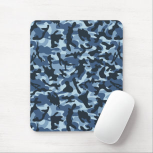 Blue Camouflage Mouse Pad