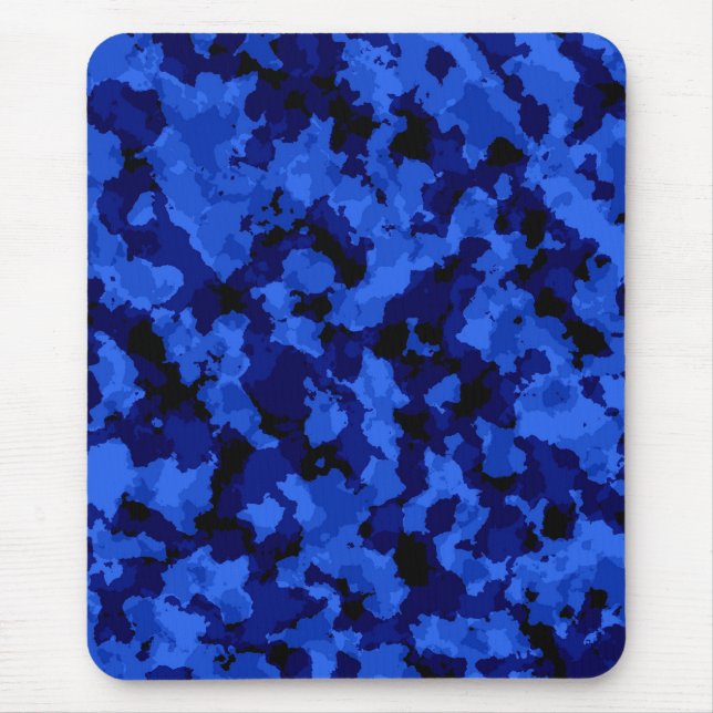 Blue Camouflage Mouse Pad (Front)