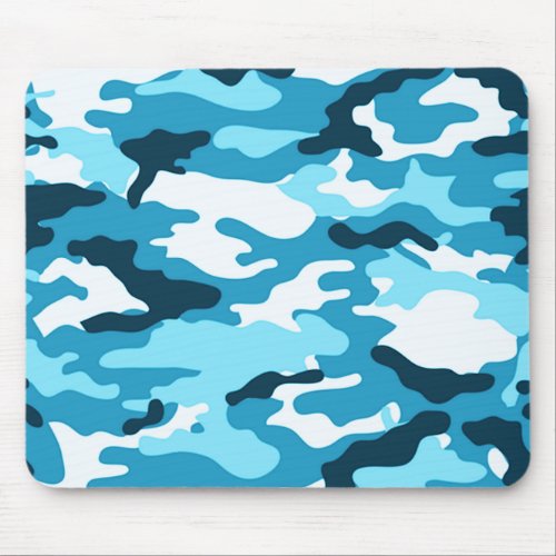 Blue camouflage mouse pad