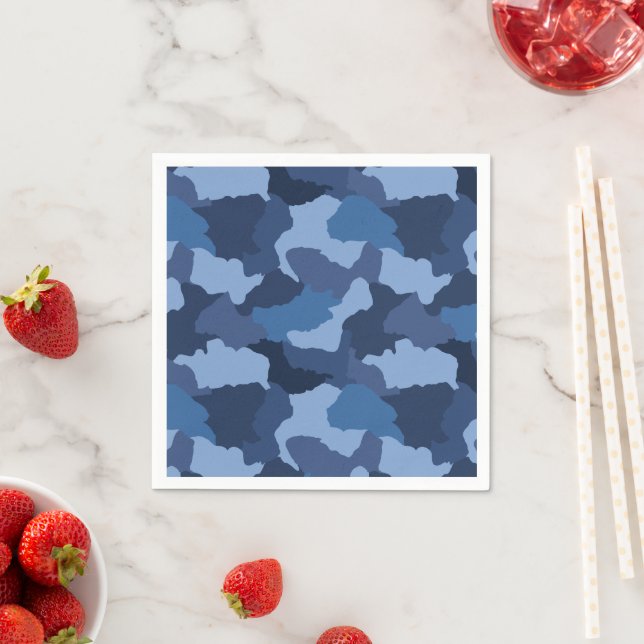 Blue Camouflage Napkins (Insitu)