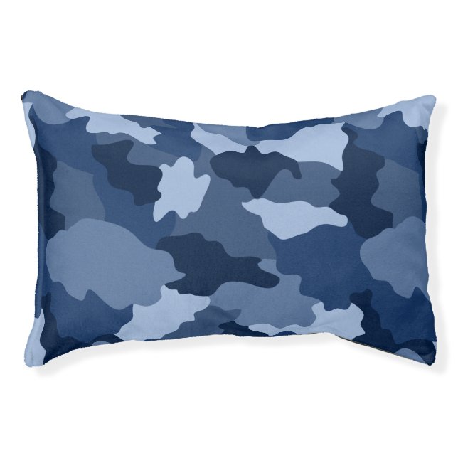 Blue Camouflage Navy Pattern Pet Bed (Front)