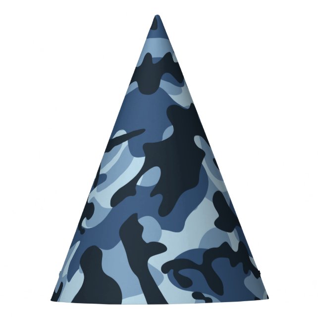 Blue Camouflage  Party Hat (Front)