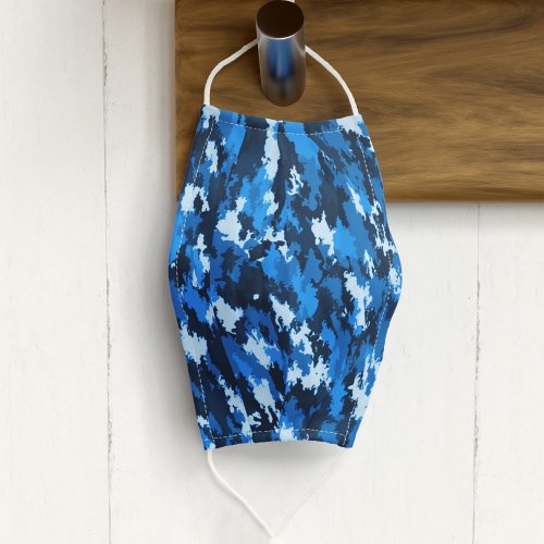 Blue Camouflage Pattern Adult Cloth Face Mask