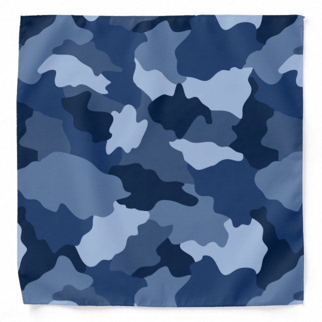 Blue Camouflage Pattern Bandana (Front)