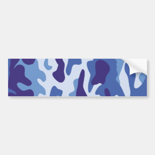 Blue camouflage pattern bumper sticker