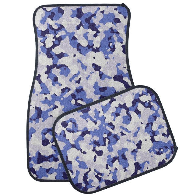 Blue camouflage pattern car mats (Set)