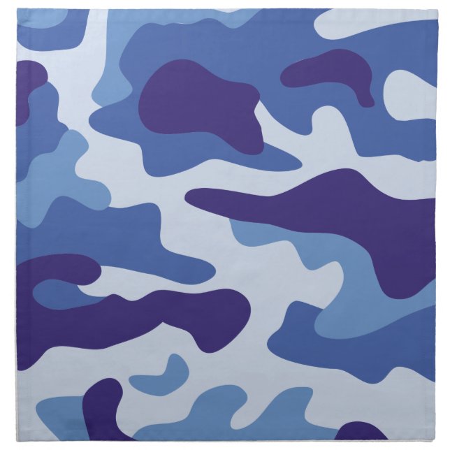 Blue camouflage pattern cloth napkin (Front)