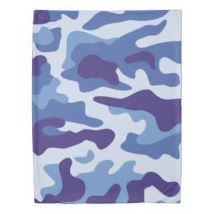 Blue camouflage pattern duvet cover
