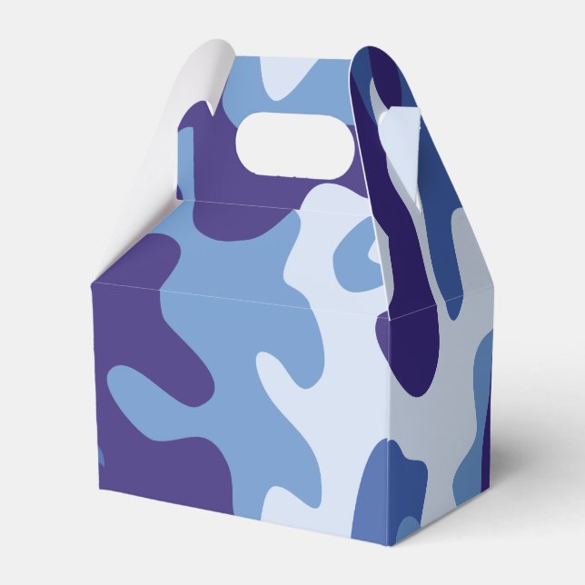 Blue camouflage pattern favor boxes (Back Side)