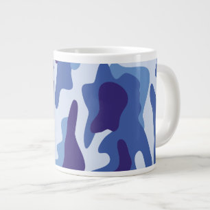 Blue camouflage pattern giant coffee mug