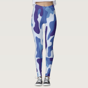 Blue camouflage pattern leggings