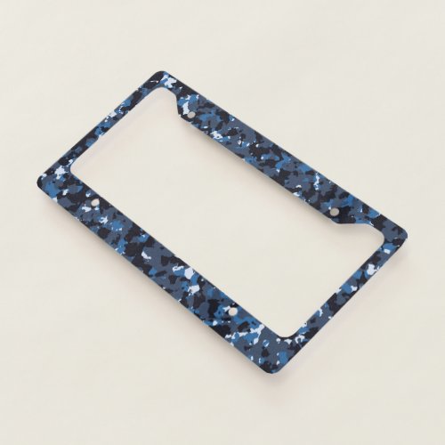 Blue Camouflage Pattern License Plate Frame
