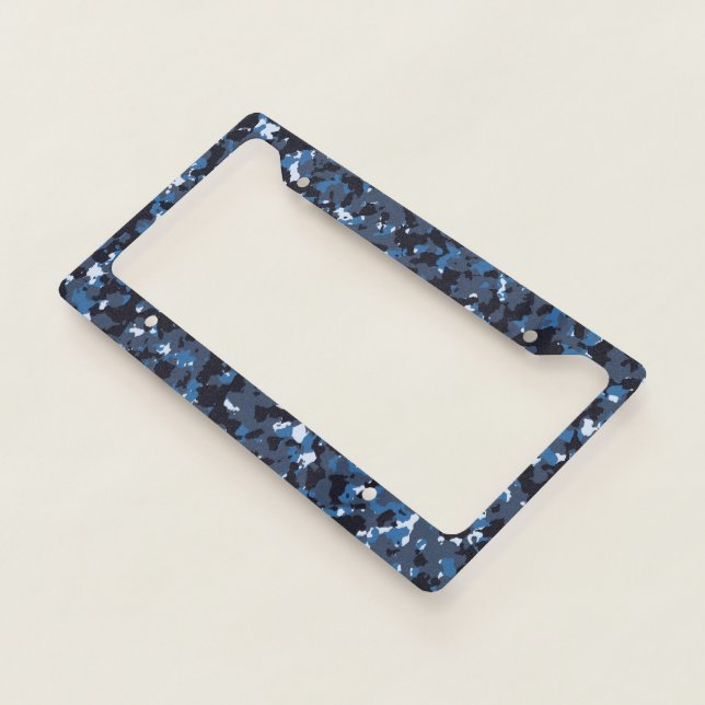Blue Camouflage Pattern License Plate Frame (3/4)