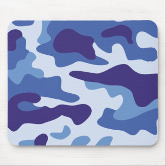 Blue camouflage pattern mouse pad