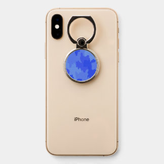 Blue Camouflage Pattern Phone Ring Stand