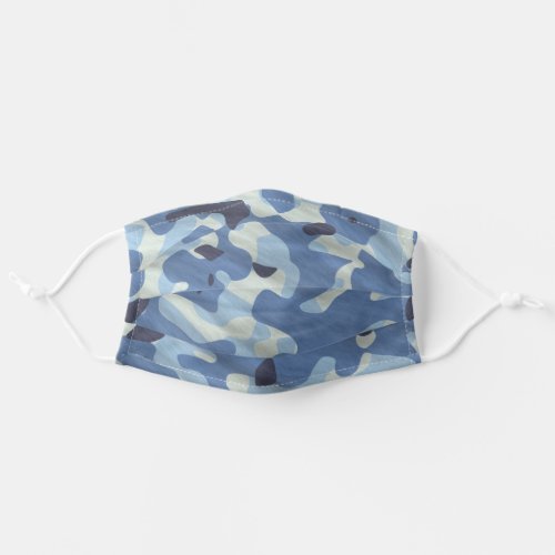 Blue Camouflage Pattern Simple For Him Adult Cloth Face Mask